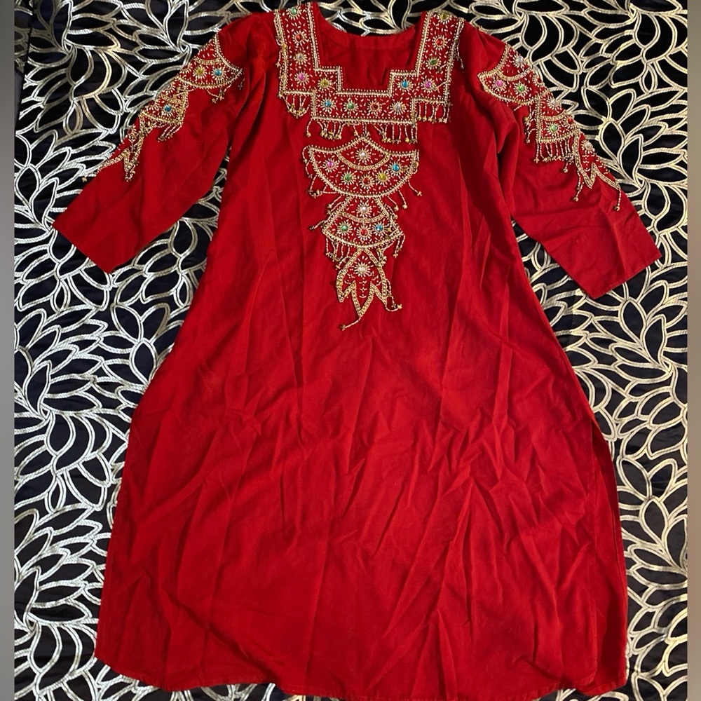 Women’s vintage beaded kaftan Dress robe
